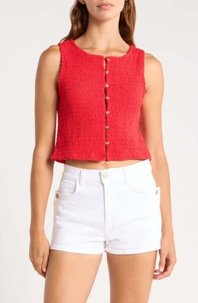 Billabong Kelsey Button-Up Sleeveless Top in Fiesta Red at Nordstrom, Size X-Large
