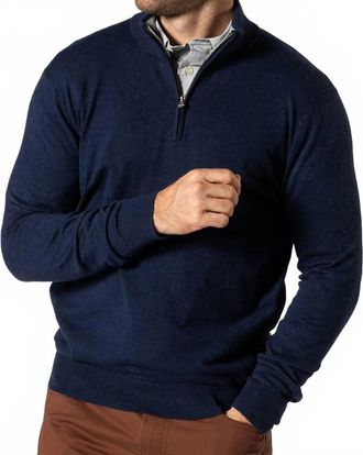 Duck Head Mens Ridley Quarter Zip Top In Blue
