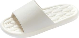 Generic Couples Men Shower Room Home Non Slip Breathable Massage Soft Sole Quick Drying Slipper Comfortable Flat Shoes Slippers for Men Size 14 (White, 8.5)