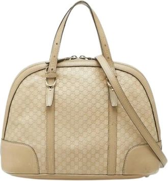 Gucci Pre-owned Handbags, female, Beige, Size: ONE SIZE Pre-owned Vintage Shoulder Bag