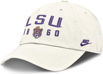 Nike LSU Natural Club Nike Mens College Adjustable Hat in White | NC0111KLOV-3WA