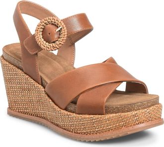 S&ouml;fft Dorathy Slingback Platform Wedge Sandal in Luggage at Nordstrom, Size 8.5