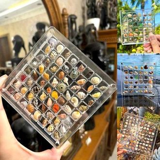 OEM Caja De Almacenamiento De Acr&iacute;lico Transparente Para Conchas Y Piedras Preciosas - Organizador De 64 Compartimentos