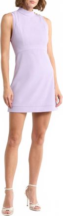 Alice & Olivia Mock Neck Sleeveless Fit & Flare Dress In Lavender