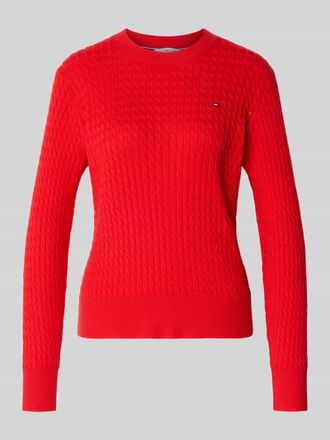 Tommy Hilfiger Slim Fit Pullover aus reiner Baumwolle in Rot, Gr&ouml;&szlig;e XL