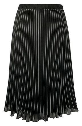 WD&bull;NY Tipped Pleated Pull-On Skirt in Black W/White at Nordstrom Rack, Size X-Large