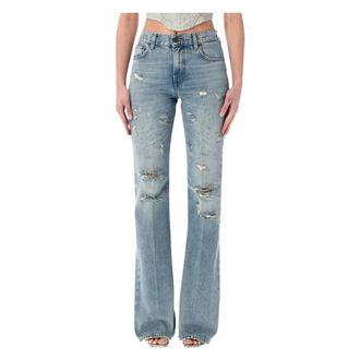 Haikure Flora Broken Jeans - Dames - Bootcut Jeans - Blauw - W27 - Katoen - Jeans