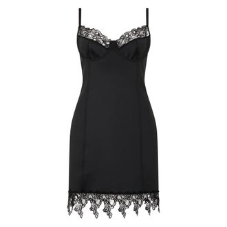 Blumarine Nightgowns, female, Black, Size: M Short Dress with Lace