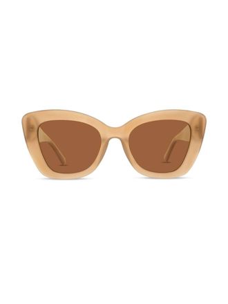 Banb&eacute; Eyewear The Bardot Cat Eyed Sunglasses In Nude Brown