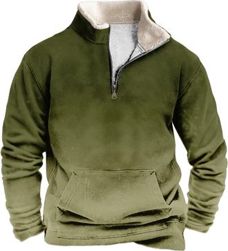 Generic Mens Quarter Zipper Sherpa Sweatshirts 2025 Thermal Warm Sweater 1/4 Zip Stand Collar (UK, Alpha, 4XL, Regular, Regular, 3)