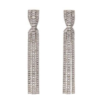 Isabel Marant Lange Oorbellen met Sprankelende Kristallen - Dames - Oorbellen - Grijs - ONE Size - Accessoires