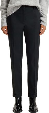 HUGO BOSS Womens Tachinoa Solid Patterned Straight Chinos in Dark Blue - Size 14 UK
