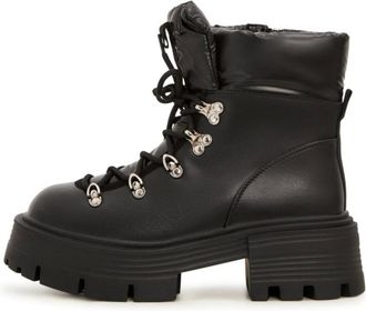 Cesare Gaspari Schoenen, Dames, Zwart, 38 EU, Wol, Peep-Toe Enkellaarsjes