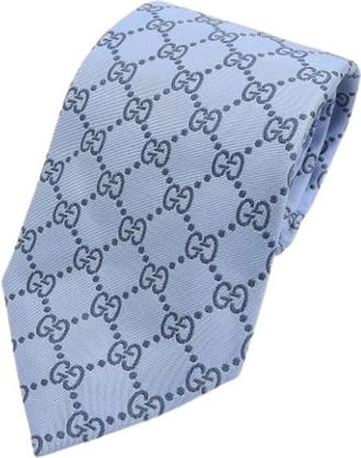 Gucci Pre-owned Cravat - Heren - Vintage Accessoires - Blauw - ONE Size - Vintage