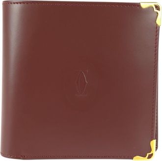 Cartier Wine Red Leather Wallet (Bi-Fold) (Pre-Owned)