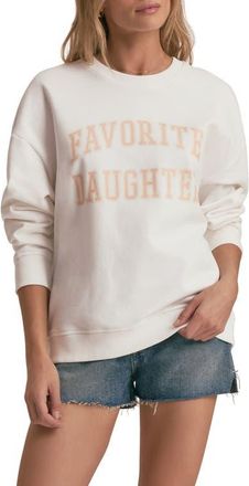 Favorite Daughter Collegiate Cotton Blend Sweatshirt in White/Rosewater at Nordstrom, Size X-Small