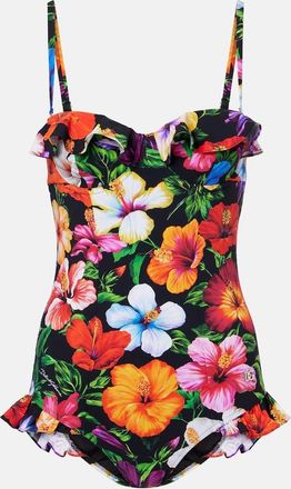 Dolce & Gabbana Floral ruffled swimsuit