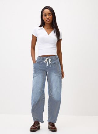 Twik Womens Cord waist barrel jean