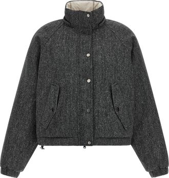 Brunello Cucinelli Womens Gray Virgin Wool Jacket Clothing