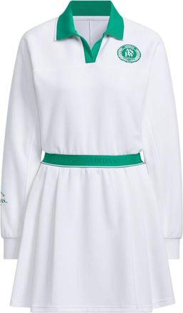 adidas (WMNS) adidas Verbiage Long Sleeve Polo Dress Asia Sizing White Green JE3623