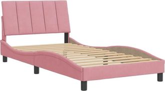 vidaXL Estructura de cama sin colchón terciopelo rosa 100x200 cm Vidaxl