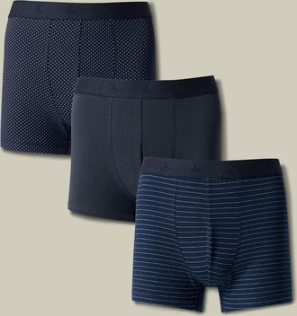 CHARLES TYRWHITT 3 Pack Cotton Jersey Patterned Multipack Trunks - French Blue Size Large by Charles Tyrwhitt