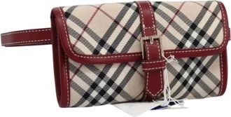 Burberry Pre-owned Belt Bags, female, Beige, Size: ONE SIZE Pre-owned Canvas Belt Bag