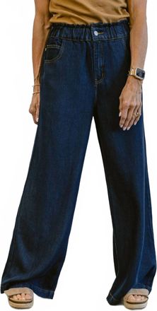FRNCH Elastic Waist Wide-Leg Lusitania Jean In Blue
