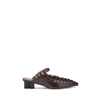 Ganni Geknoopte Oleatex Muiltjes - Dames - Muiltjes - Bruin - 40 EU - Katoen - Schoenen