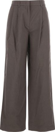 Dunst Brown Tailored Trousers With Front Pleats In Fabric Woman