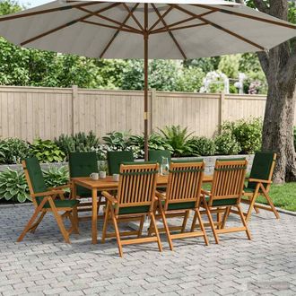 vidaXL Vidaxl Set Da Pranzo Da Giardino Da 9 Pezzi Naturale