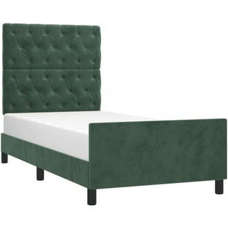 vidaXL Vidaxl - Estructura De Cama Sin Colch&oacute;n Terciopelo Verde Oscuro 80x200cm
