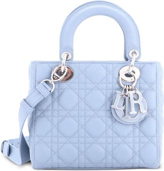 Dior Lady Dior NM Bag Cannage Quilt Grained Calfskin Medium satchel - Blauw