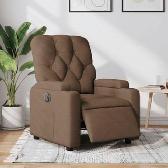vidaXL Vidaxl - Sill&oacute;n Reclinable El&eacute;ctrico De Tela Marr&oacute;n