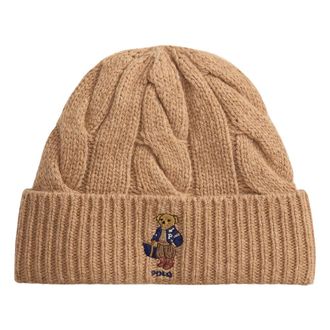 Polo Ralph Lauren Accessoires, Dames, Bruin, ONE Size, Wol, Polo Bear Muts
