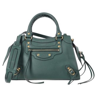Balenciaga Pre-owned Womens Small Neo Classic City Top Handle Bag in Olive Calf Leather - One Size