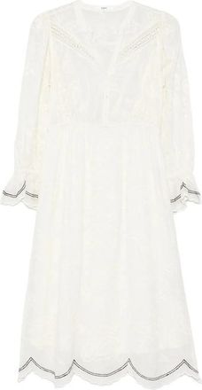 BA&SH Robe Prisco Lace Trim Midi Dress