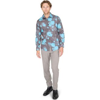 Lords of Harlech Norman Button-Up Shirt in Softbloom Slate at Nordstrom, Size Xx-Large