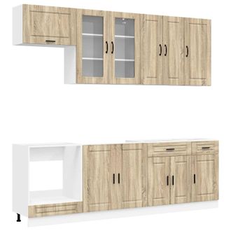 vidaXL Unidad De Cocina Porto 8 Uds. Roble Sonoma Madera De Ingenier&iacute;a Vidaxl