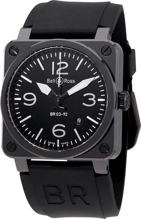 Bell & Ross Pre-owned Bell and Ross Aviation Automatic Black Dial Mens Watch BR0392-CER-BLP/SRB