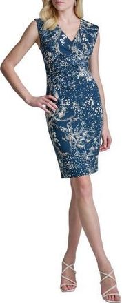 DKNY Scuba Crepe Dress in Indigo/White at Nordstrom Rack, Size 16