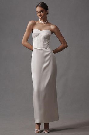 Reformation Ariyah Corset Satin Maxi Dress