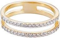 Adornia 14K Gold Plated Cubic Zirconia Double Band Ring at Nordstrom Rack, Size 6