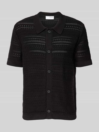 Selected Regular Fit Freizeithemd mit Polokragen Modell PALO in Black, Gr&ouml;&szlig;e XL