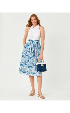 Lilly Pulitzer Mauritzia Midi Shirtdress In Nassau Blue Thar She Blows