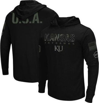 Colosseum Mens Colosseum Black Kansas Jayhawks OHT Military Appreciation Hoodie Long Sleeve T-Shirt at Nordstrom, Size Xxx-Large