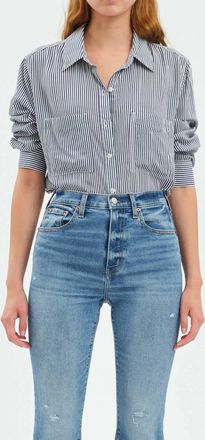 Daze Palisades Button Down Shirt In Blue White Stripe