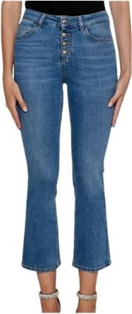 Liu Jo Flare Crop Jeans met hoge taille - Dames - Cropped Jeans - Blauw - W25 - Katoen - Jeans
