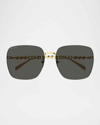 Gucci Metal Rectangle Sunglasses
