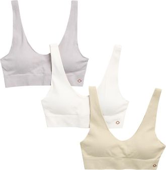 Danskin Assorted 3-Pack Missy Laser Seamless Bralette in Charcoal Sky/Coconut at Nordstrom Rack, Size X-Large